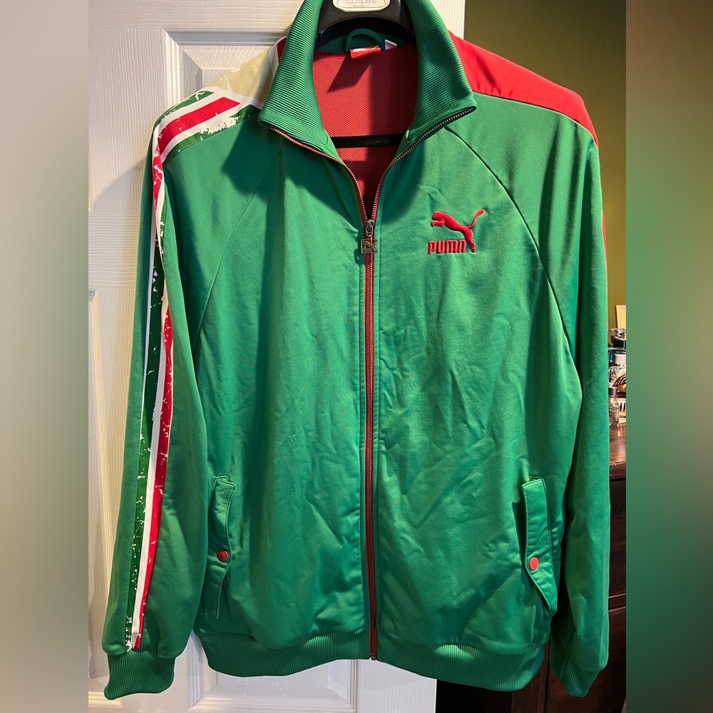 Puma Green and Red Track Jacket XL